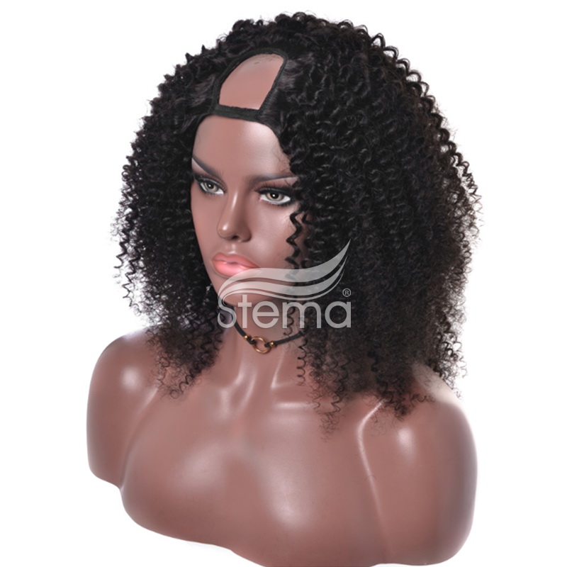 Stema Kinky Curly Middle U&V Part Human Hair Wig Brazilian Remy Hair Wig
